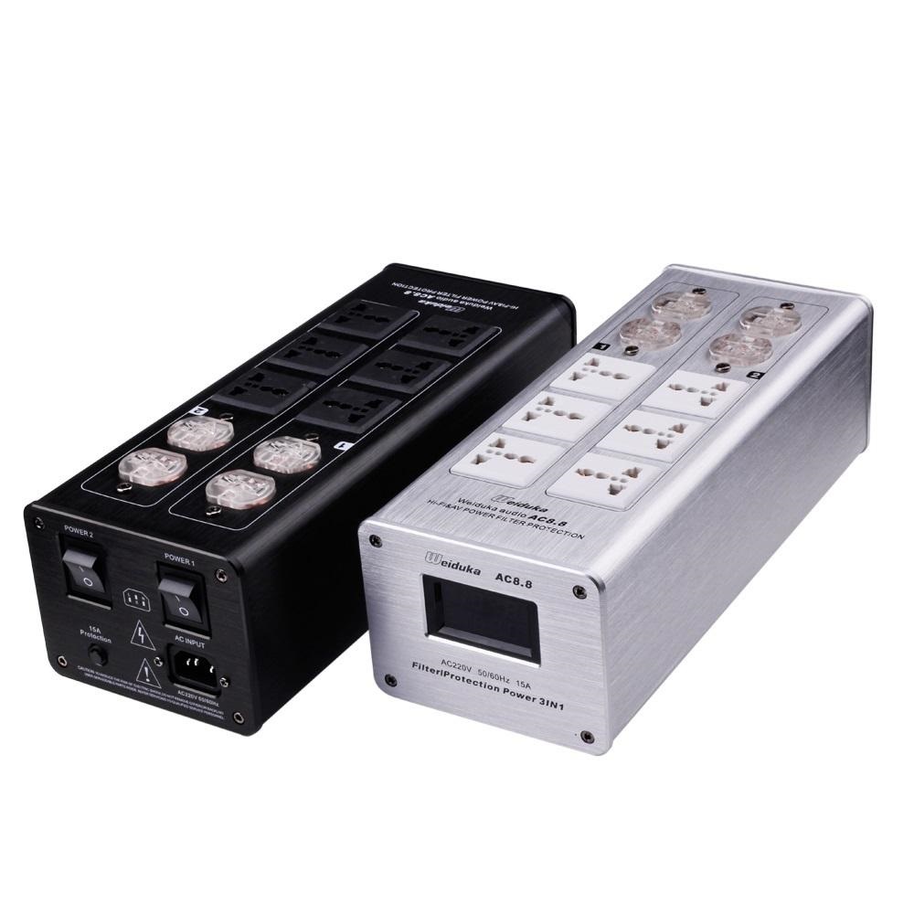 Bộ lọc nguồn điện Audio Weiduka AC 8.8 (bản 2020, hiển thị Volt và Ampe màu Đen)