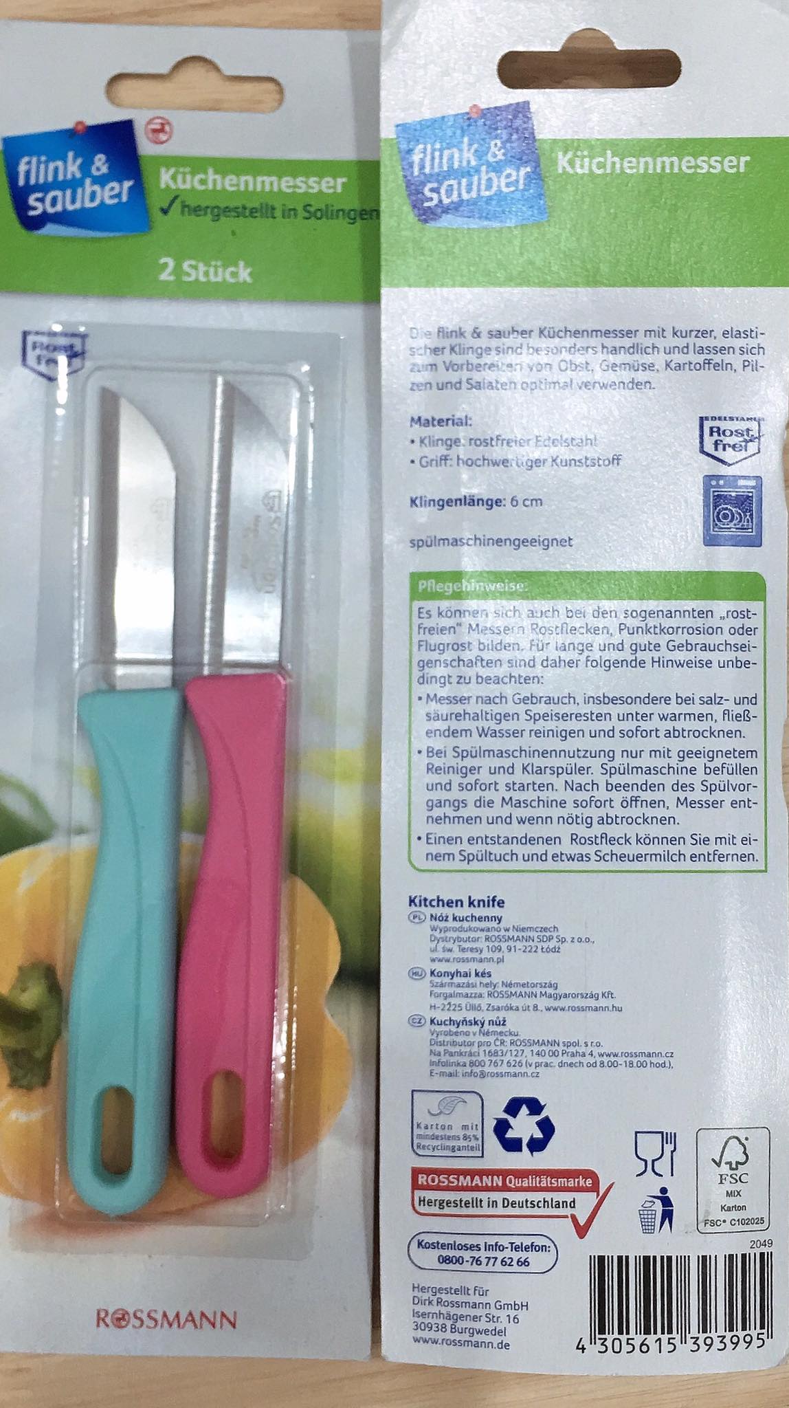 Set 2 Dao Gọt Tỉa Hoa Quả Solingen