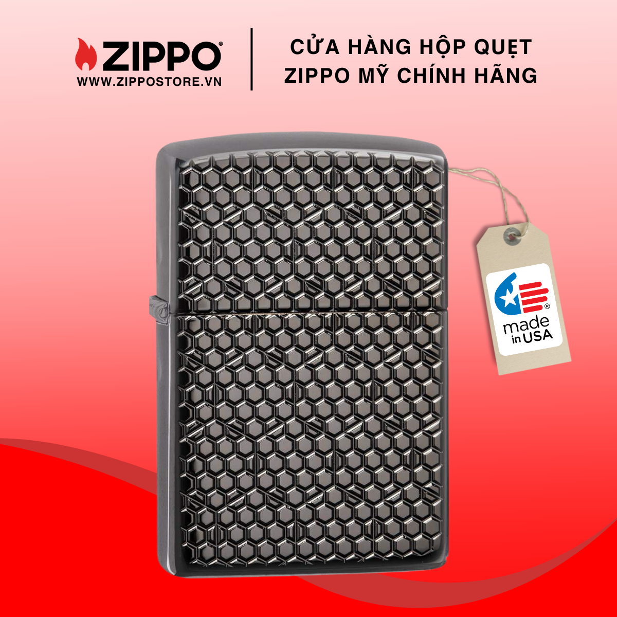 Bật lửa zippo hexagon design 49021