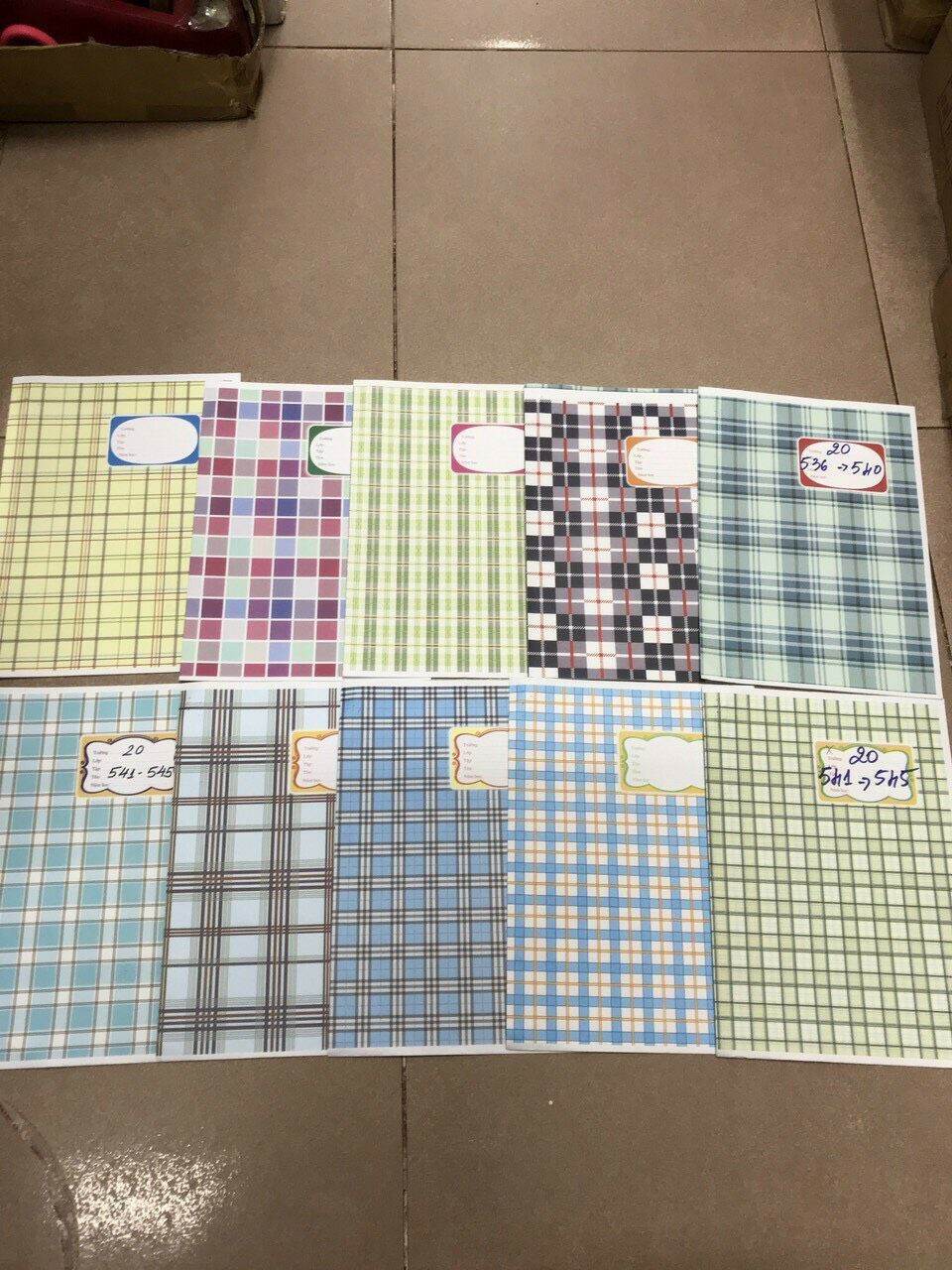 [MUA 2 GIẢM 5%][HCM]3 xấp (30 tờ) bao tập giấy lụa mẫu caro