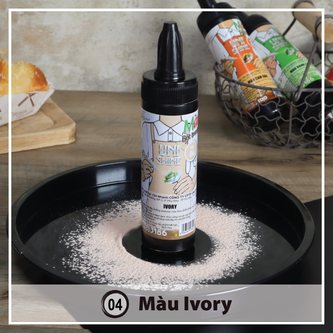 Màu Bột Phun Thực Phẩm 45g Da Ivory (Flour food color Daivory) - MS04 - Unicorn Color