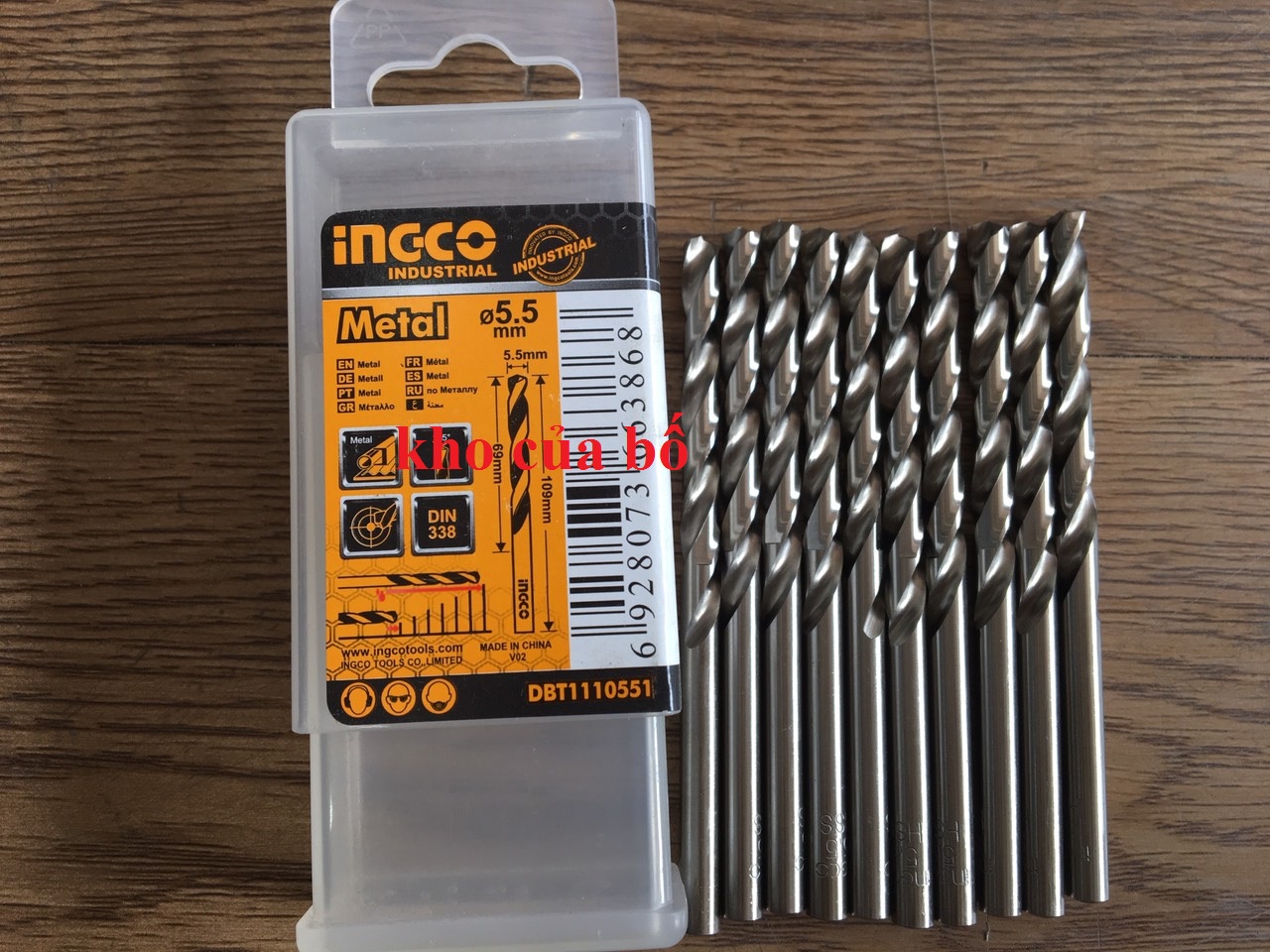Combo 10 mũi khoan kim loại m2 hss dbt1110551 5.5mm hiệu ingco