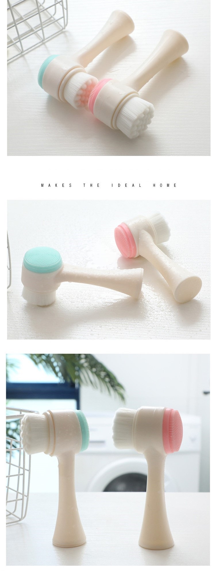 Bàn Chải Rửa Mặt 2 Đầu Silicone