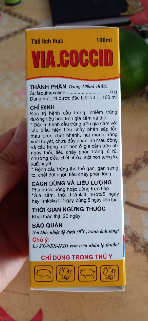 Via Coccid Trị Cầu Trùng Gà, Thỏ 100Ml - 370