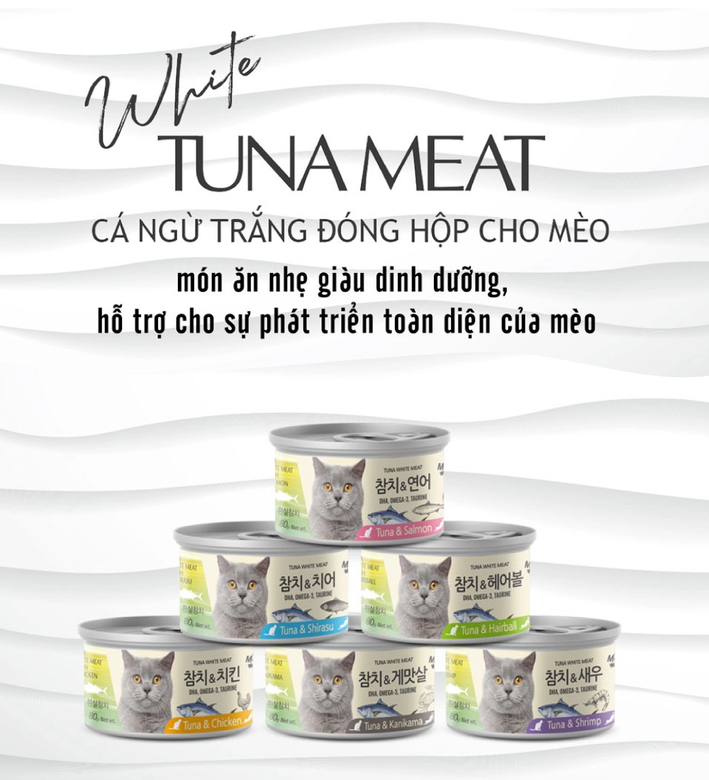 Pate cá ngừ thịt trắng Meowow cho mèo lon 80g