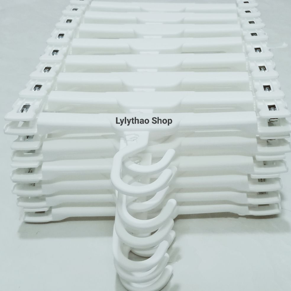 Móc kẹp nhựa trắng người lớn (Combo 10 cái)