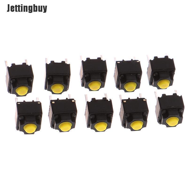Jettingbuy 10 Cái Nút Tắt Tiếng 6*6*7.3Mm Công Tắc Nút Micro Chuột Im Lặng