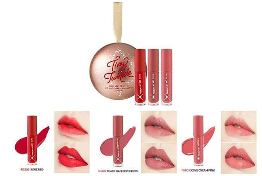 [HCM]Set son Etude House Tiny Twinkle Mini Matte Chic Lip Lacquer Ornament