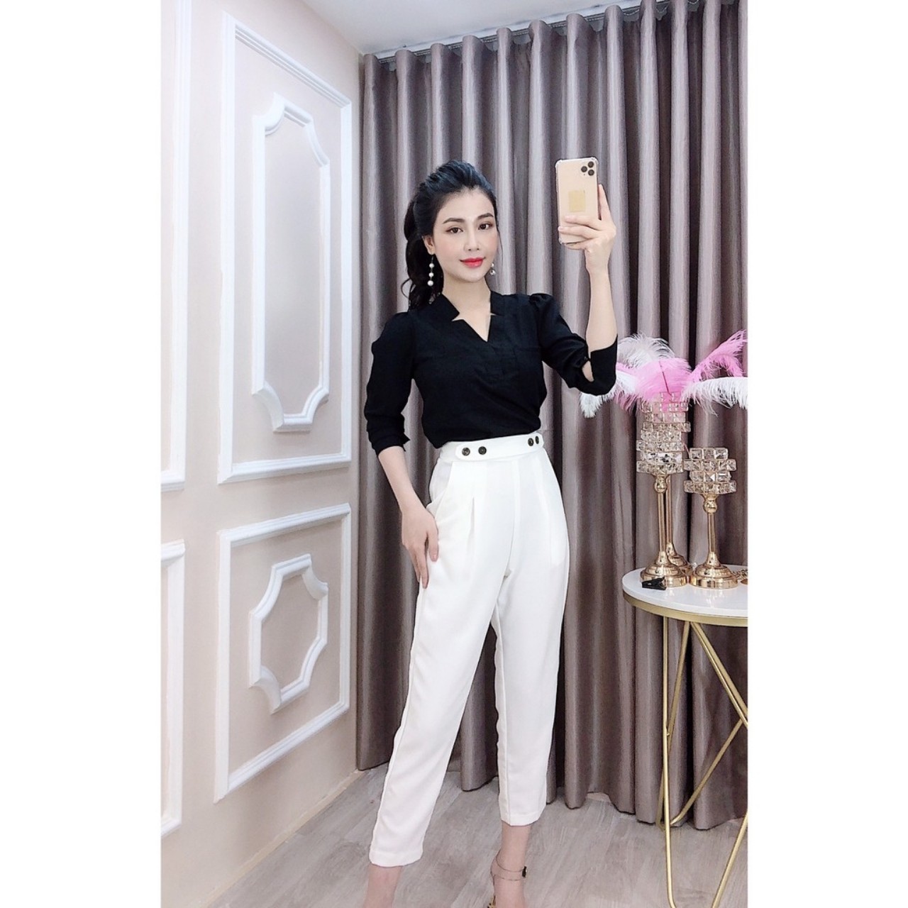 [Bán Vì Đam Mê] Quần suông ống bằng , có khóa kéo, siêu xinh/ Quần baggy gấu bằng-có 4 size(s,m,l,xl)/Quần nữ 4 size, quần baggy công sở cho chị em/ quần baggy nữ