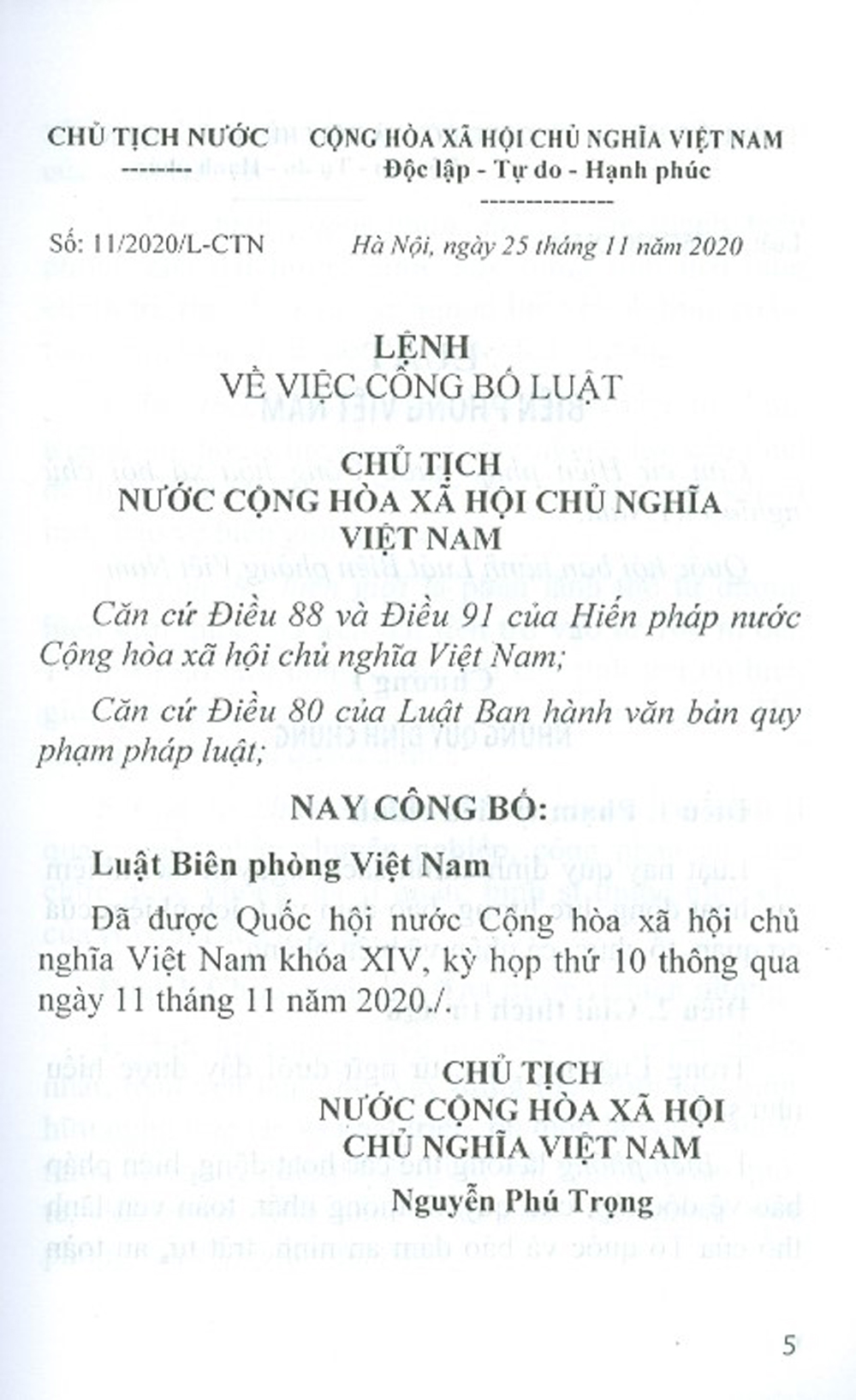 Luật Biên Phòng Việt Nam Năm 2020