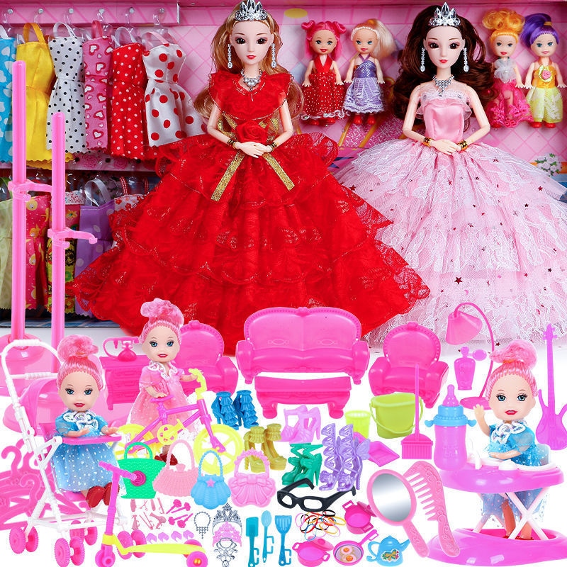 barbie doll suit big box princess dress girl children toy house change a