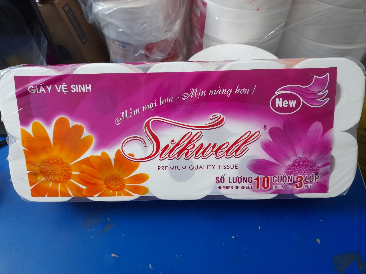 Giấy vệ sinh Silkwell tím 10 cuộn 3 lớp