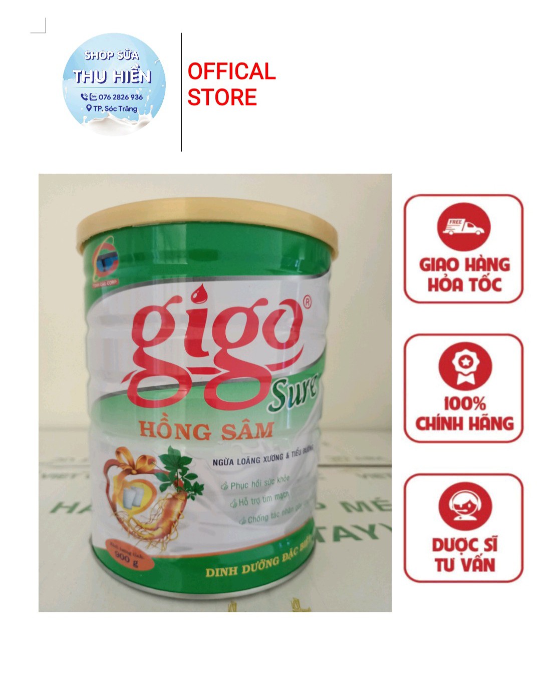 sữa gigo hồng sâm 900g