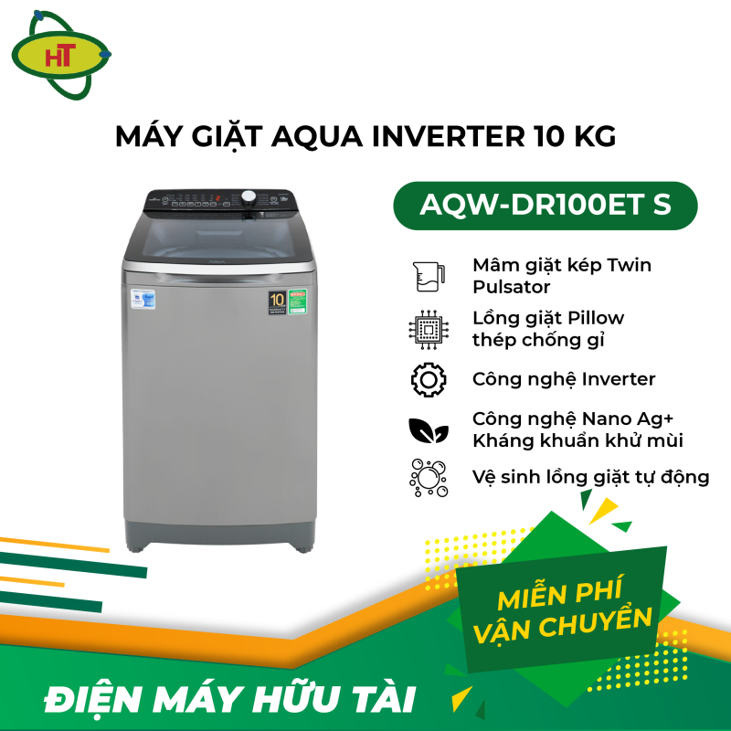 Bảng giá Máy giặt Aqua Inverter 10 Kg AQW-DR100ET S