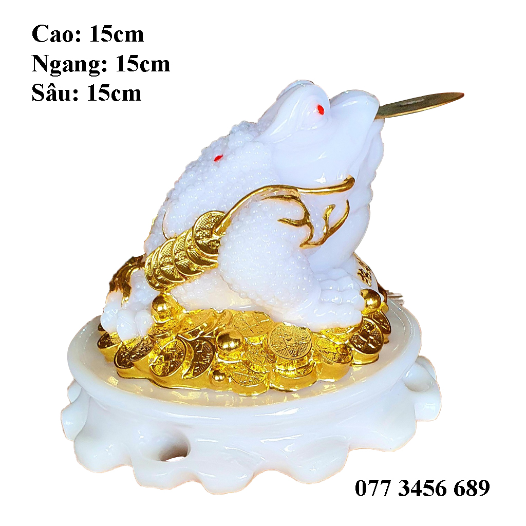 Cóc ngậm tiền vàng đá cao 15cm ( hàng nhập khẩu Đài Loan số lượng có hạn )