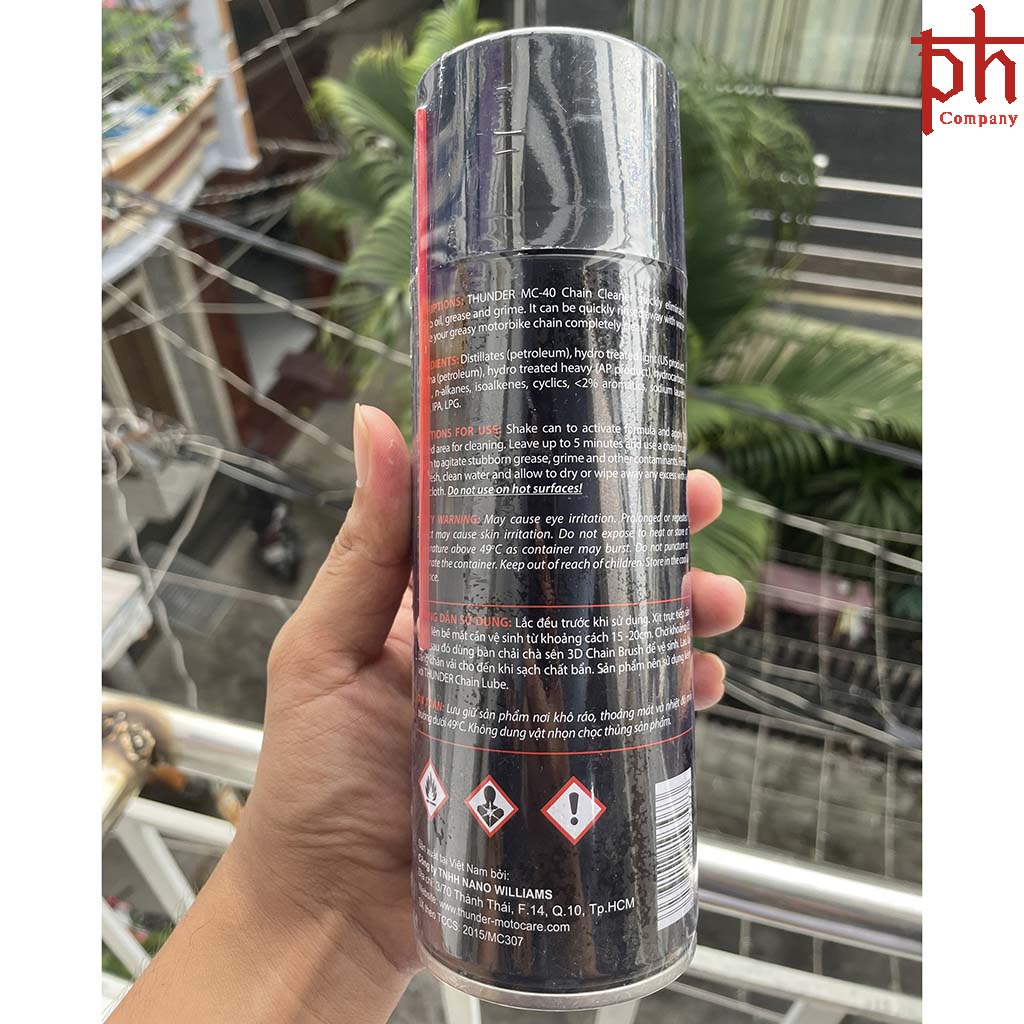 Chai Xịt Rửa Sên/Xích Xe Máy Thunder MC40 400ml-PHS
