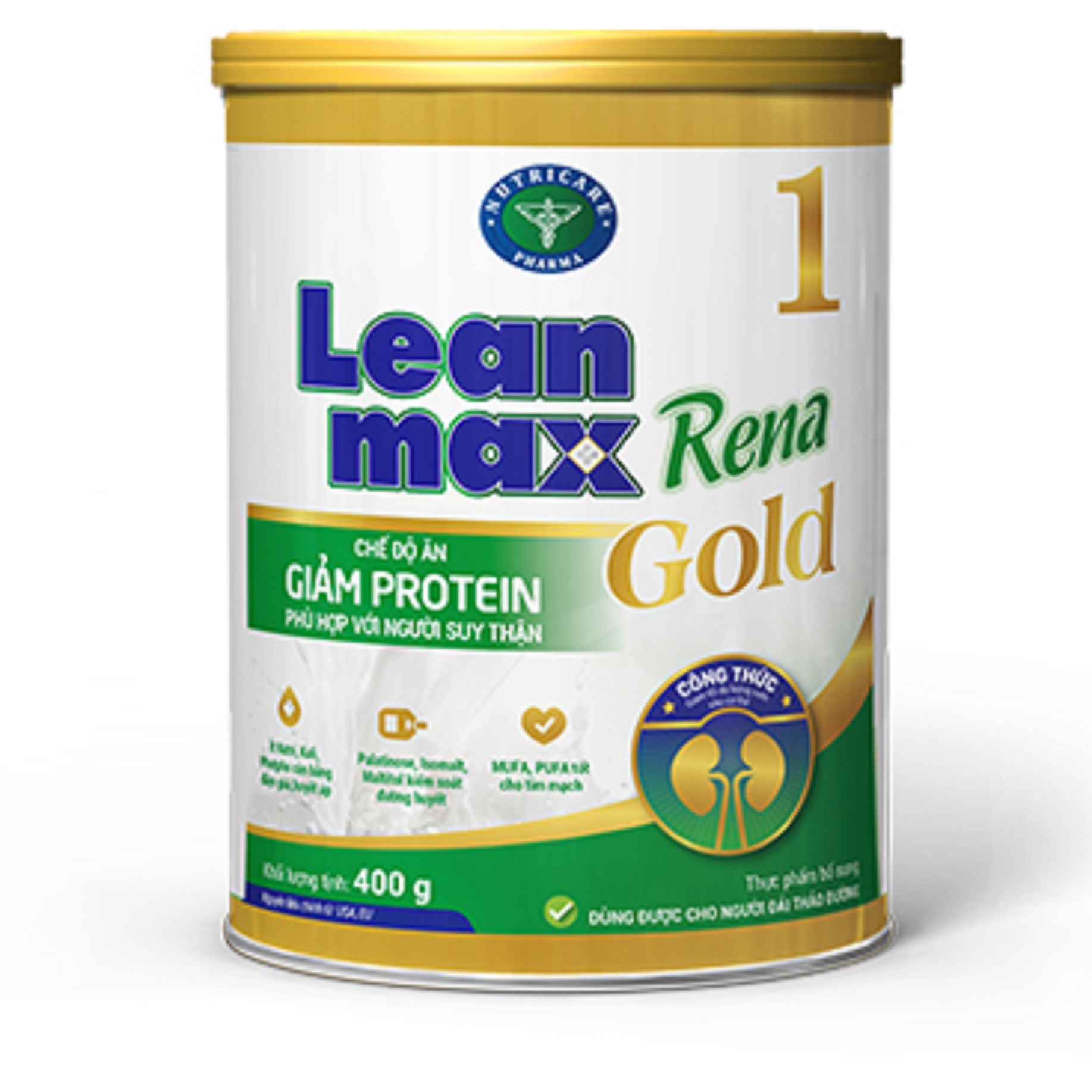 Sữa Leanmax Rena 1 Gold (400g)- GIẢI PHÁP DINH DƯỠNG CHO BỆNH NHÂN SUY THẬN TRƯỚC LỌC, HỖ TRỢ KIỂM SOÁT ĐƯỜNG HUYẾT