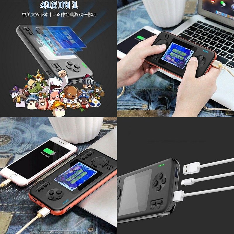 Máy chơi game cầm tay POWER GAME 416 Game - Máy chơi game kiêm sạc dự phòng dung lượng 8000mAh