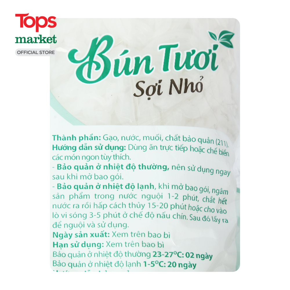 Bún Tươi 500G - Siêu Thị Tops Market
