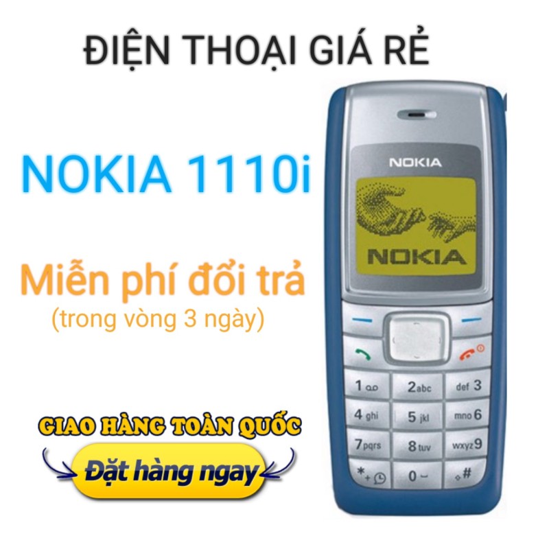 Điện thoại Nokia 1110i cho 1 SIM giá rẻ, hàng công ty bao pin + sạc