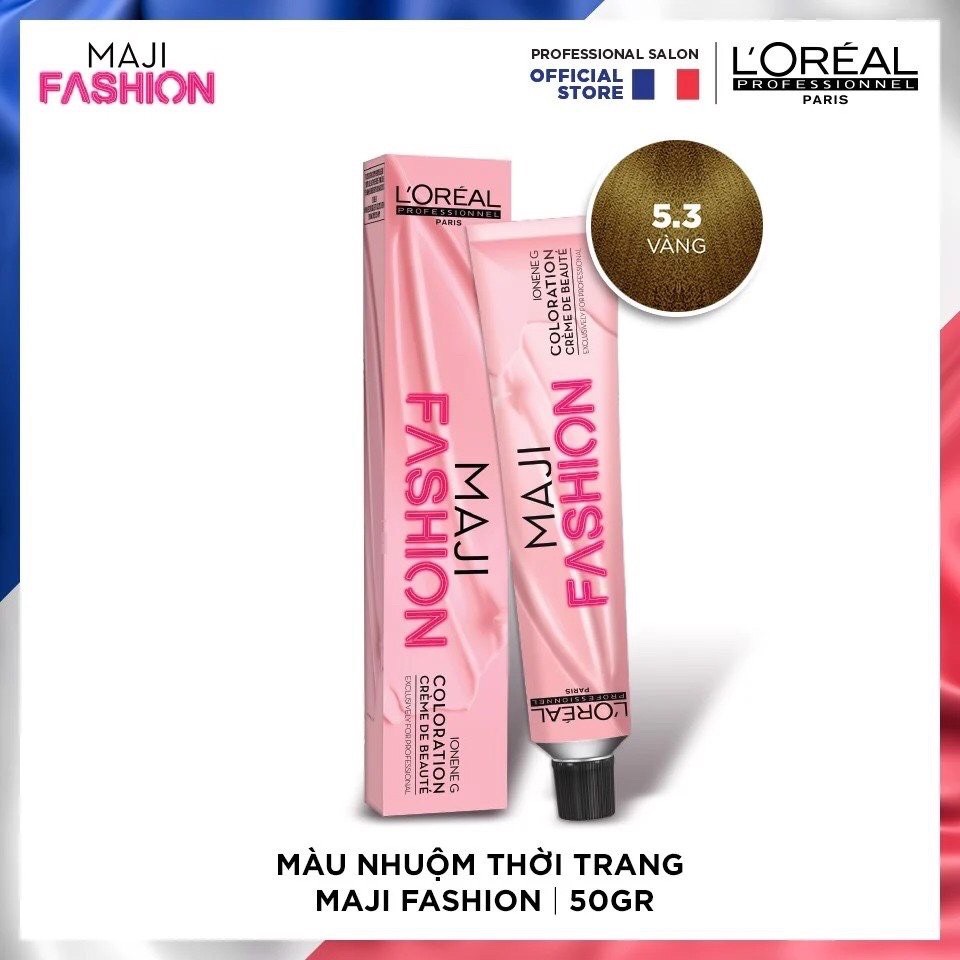 Thuốc nhuộm tóc L\'Oreal Maji Fashion 5.3 là sự lựa chọn hoàn hảo cho những fashionista yêu thích kiểu tóc tối giản và thanh lịch. Xem ngay những mẫu tóc nhuộm màu 5.3 tuyệt đẹp trên website của chúng tôi để được trải nghiệm cảm giác tự tin và quyến rũ.