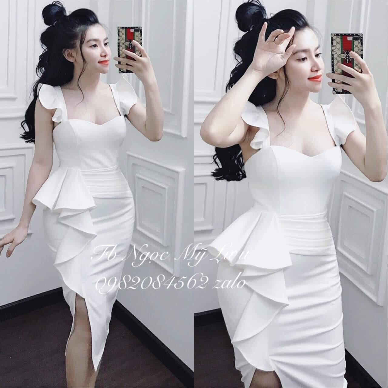 Đầm body xẻ tà-QH