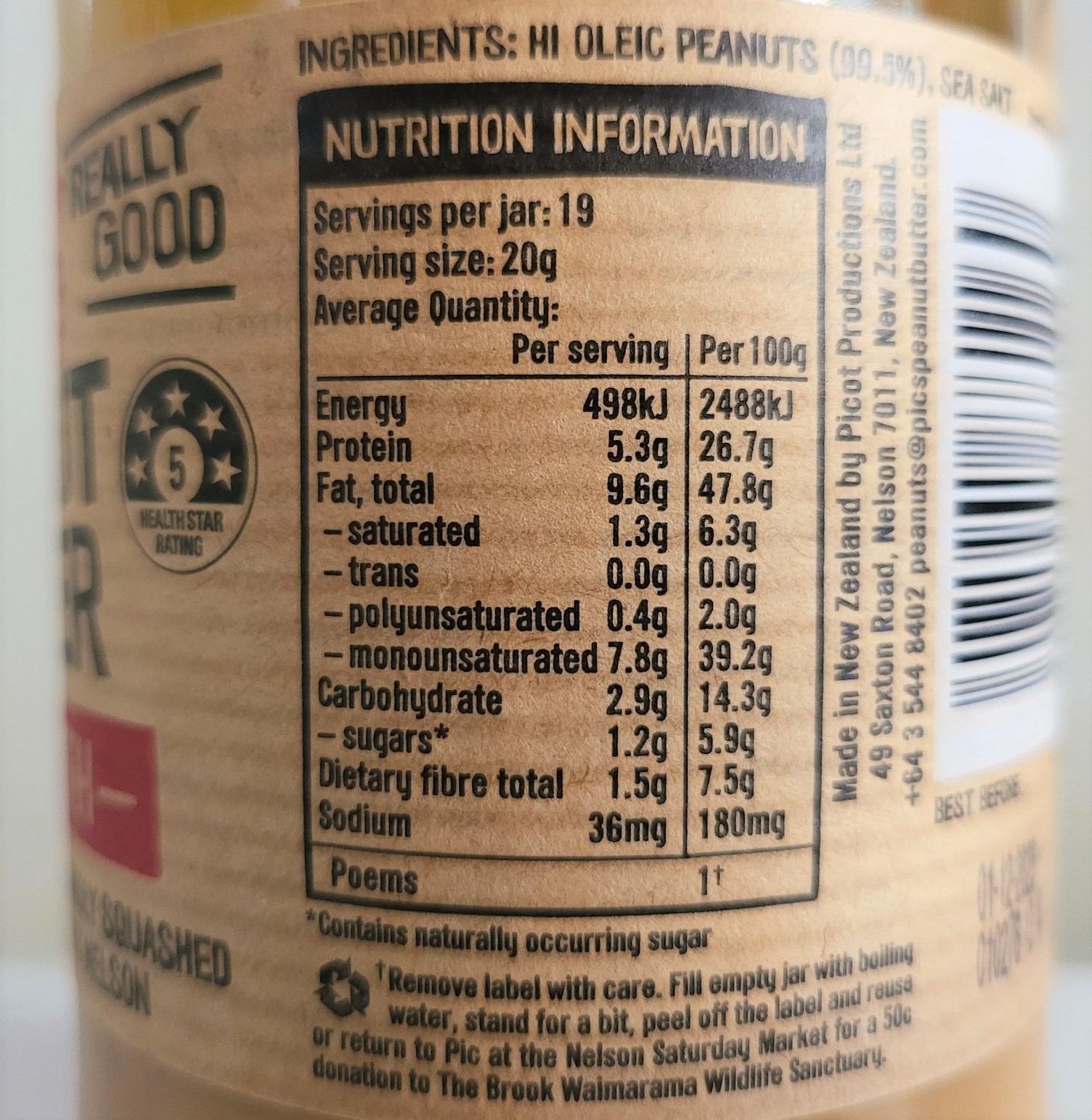 [Lọ 380g – NẮP ĐỎ] BƠ ĐẬU PHỘNG MỊN [New Zealand] PICS Peanut Butter Smooth (nvt)