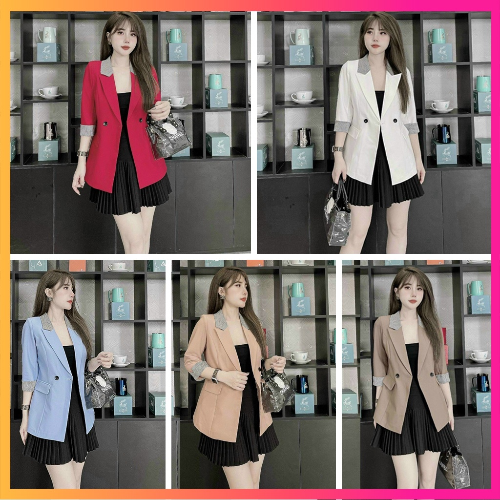 Mua Áo blazer nữ croptop dáng ngắn dài tay 2 lớp - Áo khoác vest lửng phong  cách Hàn Quốc - Đen,Freesize < 58kg tại Yume86 Shop | Tiki