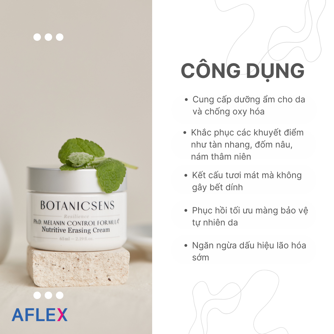 Kem dưỡng trắng da, mờ thâm nám BOTANICSENS Nutritive Erasing Cream
