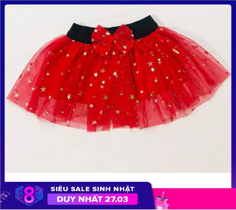 CHÂN VÁY VÔN ĐỎ CHO BÉ