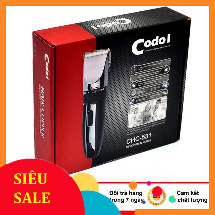 [TĂNG ĐƠ] Tông Đơ Cắt Tóc Gia Đình Codol 531 Máy Chạy Êm Lưỡi Bén