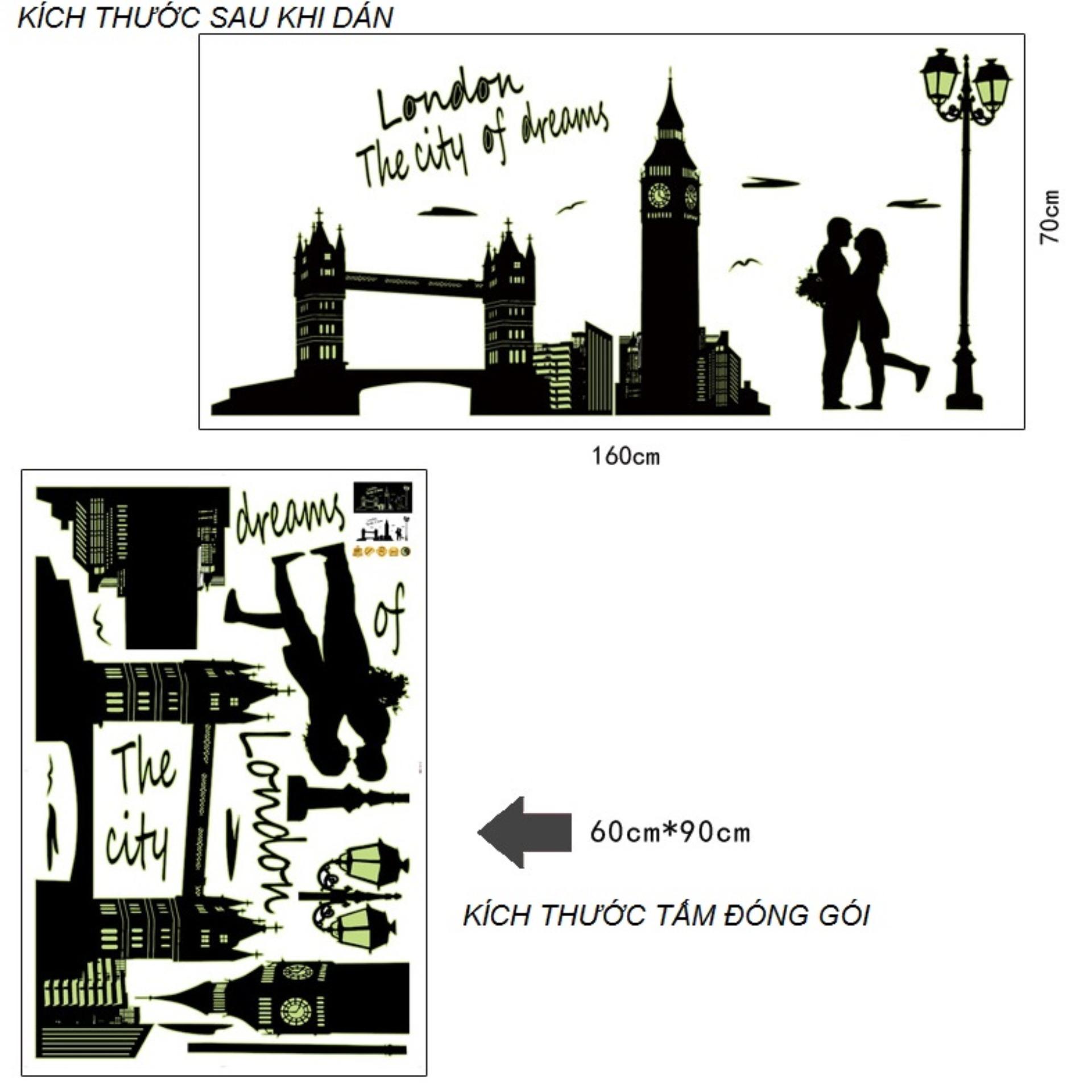 [HCM]Decal dán tường Dạ quang London DDQ002 (60 x 160 cm)