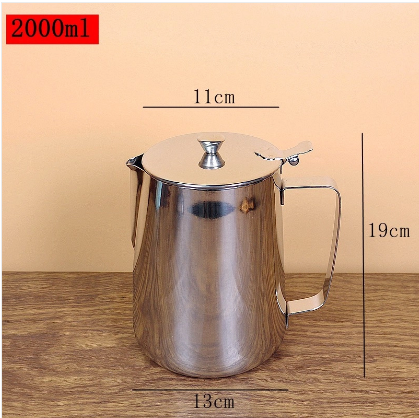 Ca Đánh Sữa Inox 304 Có Nắp [ Dung Tích: 350ml _ 600ml _ 1000ml _ 1500ml _ 2000ml ]
