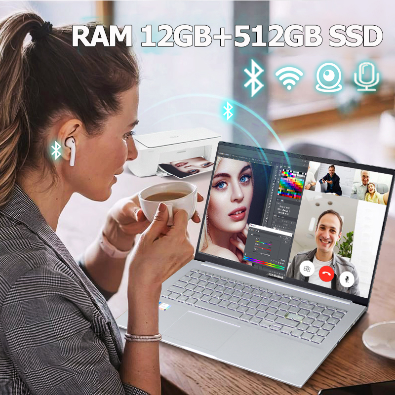 【ASUS Factory】Monsprin 2022 new Laptop 15.6" FHD Intel Celeron J4125/core i5 laptop giá rẻ ram 16g/8g DDR4 128GB/256GB SSD Windows 10/Ms office notebook gaming Thích hợp cho các lớp học trực tuyến và văn phòng trực tuyến