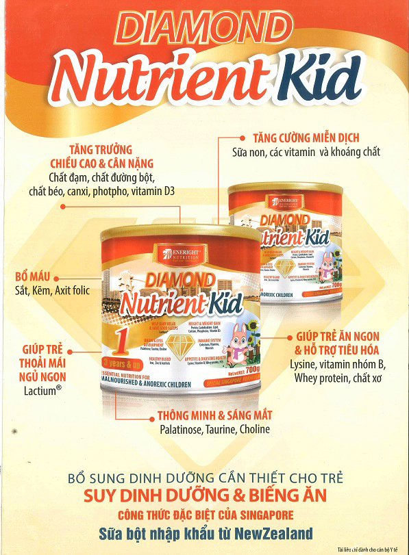 Sữa Diamond Nutrient Kid 1 700g (6-36 tháng)