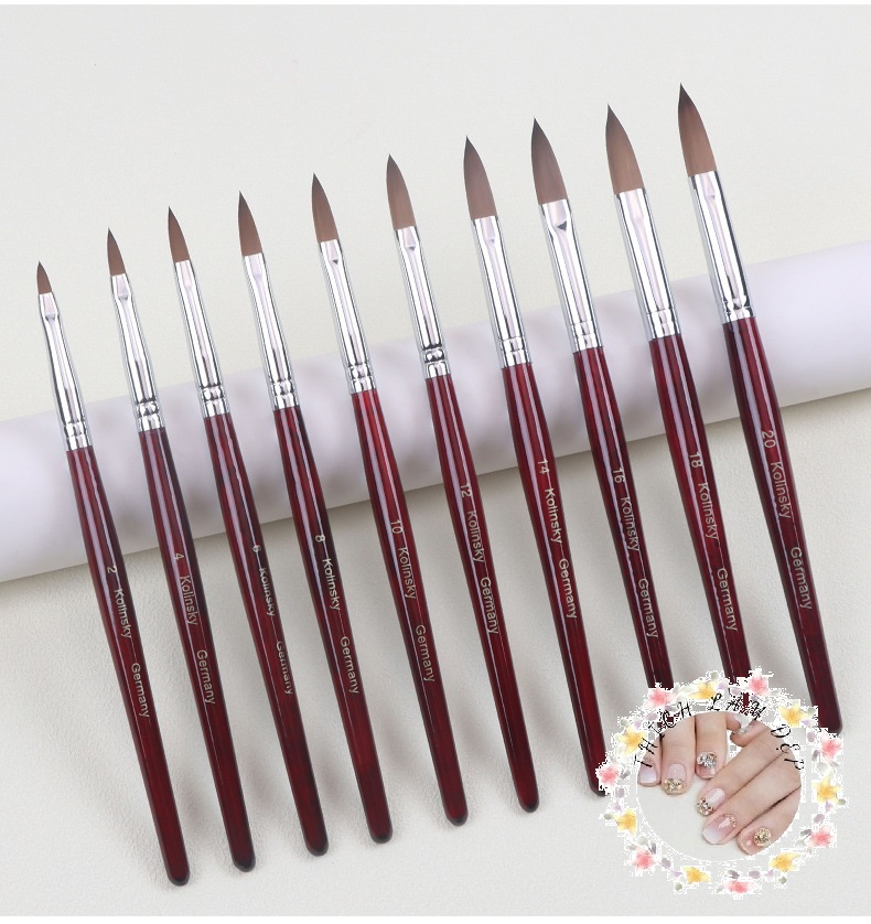 Cọ Đắp Bột Nail Size 16 Cán Gỗ Kolinsky Germany
