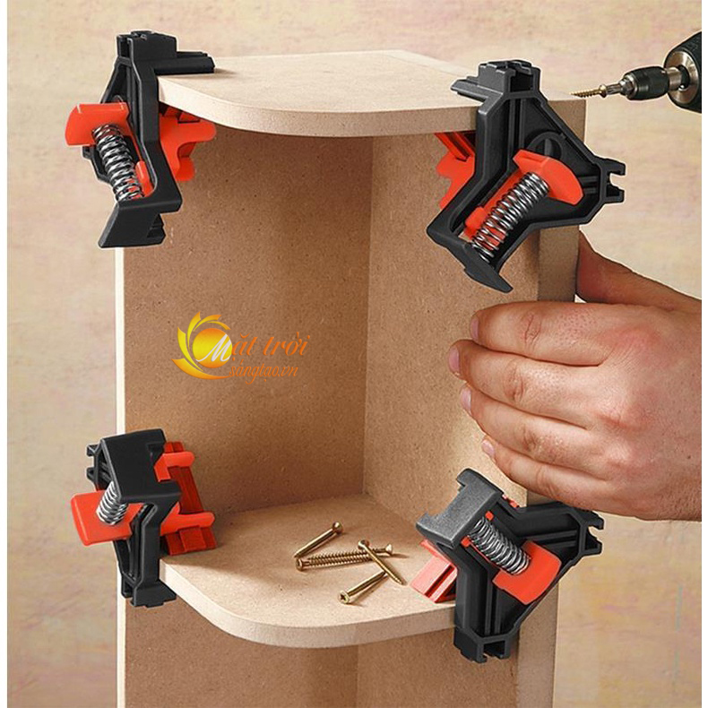 Bộ 4 cảo kẹp gỗ nhanh ê tô góc vuông cảo vam kẹp 90 độ kẹp góc vuông góc chữ T