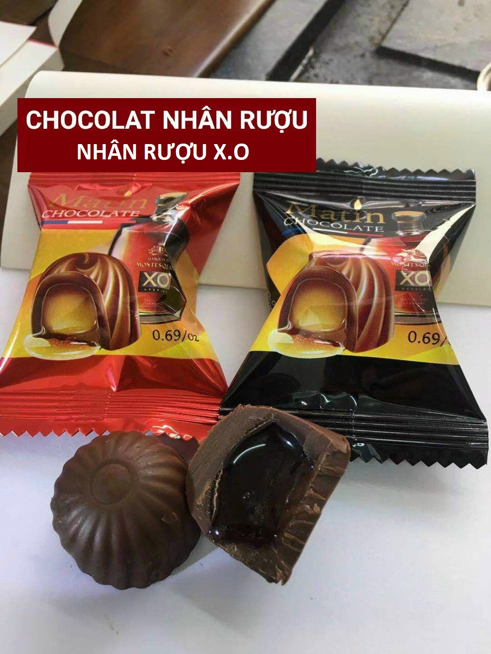 Socola nhân ruou x.o siêu ngon 500g