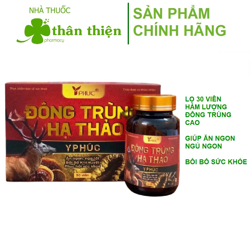 Đông Trùng Hạ Thảo Yphuc - Hỗ trợ giúp bồi bổ khí huyết, tăng cường sức đề kháng, phục hồi cơ thể giúp ăn ngon ngủ tốt