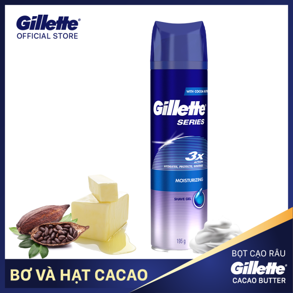 Bọt cạo râu cao cấp Gillette Series bơ và hạt cacao 195g