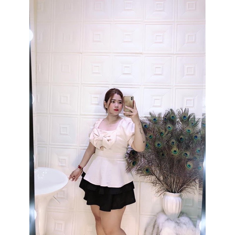 [HCM]Áo Peplum Nơ Bigsize 60=>90KG