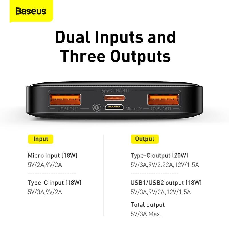 Baseus Sạc Dự Phòng 30000mAh / 20000mAh / 10000mAh PD 20W Pin Sạc Dự phòng cho iPhone 15 14 13 Pro Max Xiaomi Huawei Samusung