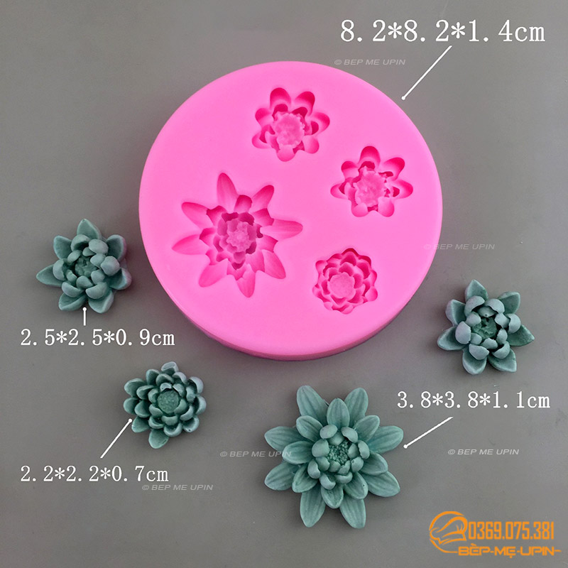 Khuôn silicon hoa sen hoa súng nhỏ
