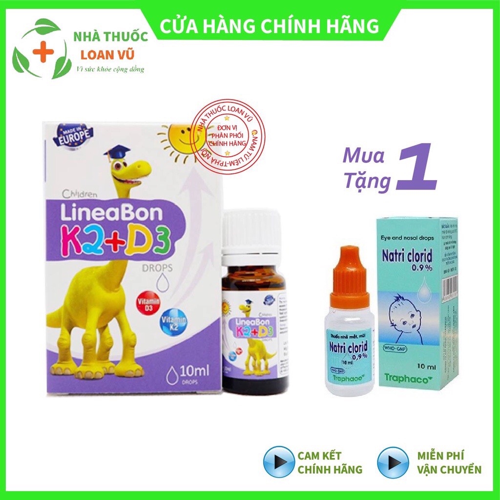 Vitamin tăng chiều cao Lineabon D3K2 (lọ 10ml)[Kèm Quà Tặng]