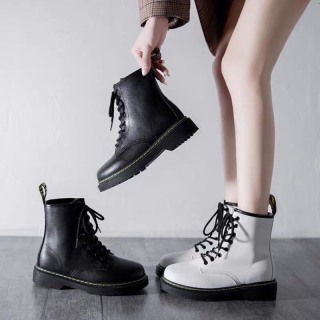 Giày nữ giày boost mùa đông phong cách Hàn độn đế 3 cm hai màu Đen, trắng , Chất liệu da mềm đi êm chân, dễ phối đồ thumbnail