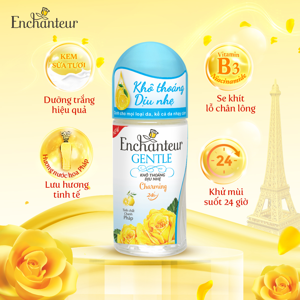Lăn khử mùi Enchanteur Gentle Charming 50ml
