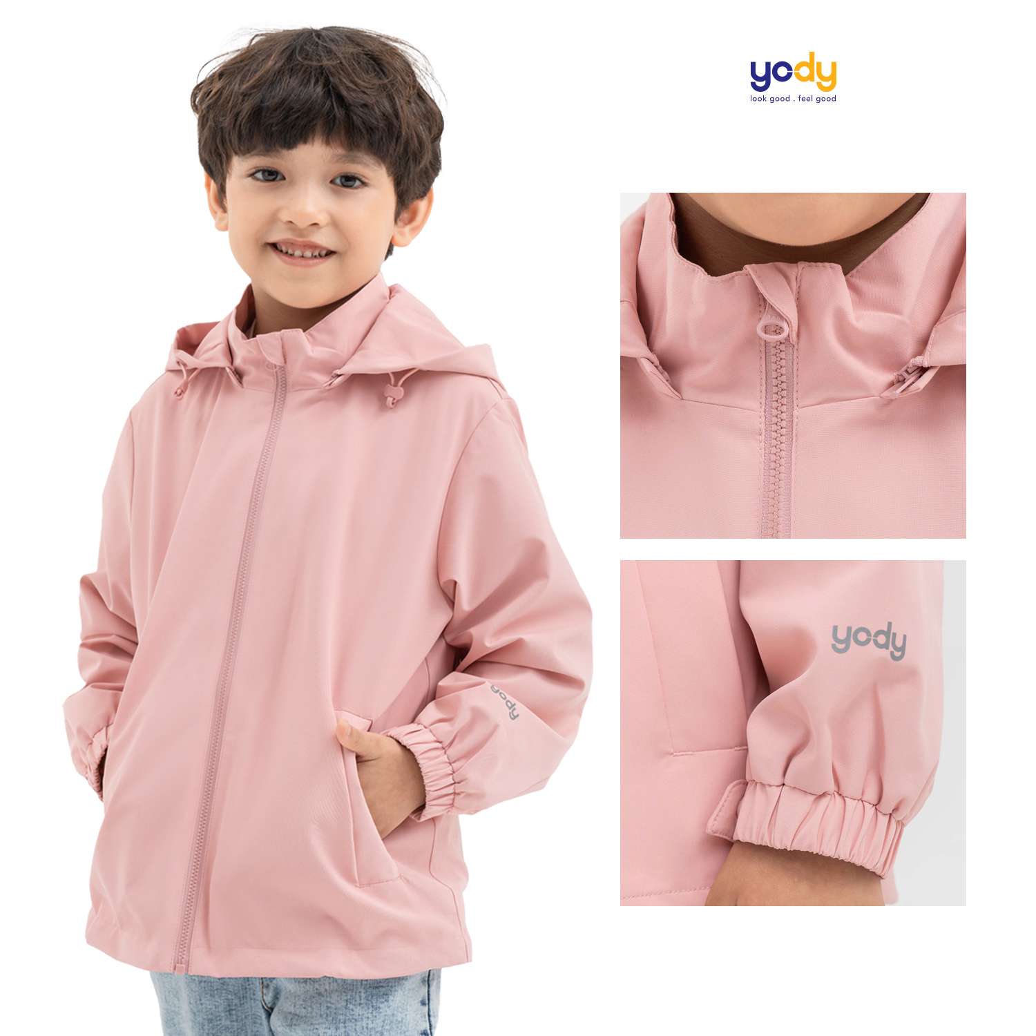 Yody children's coat 2 layers basic style family coat 3C pro children's warm hooded coat for 2-8 years old akk6030