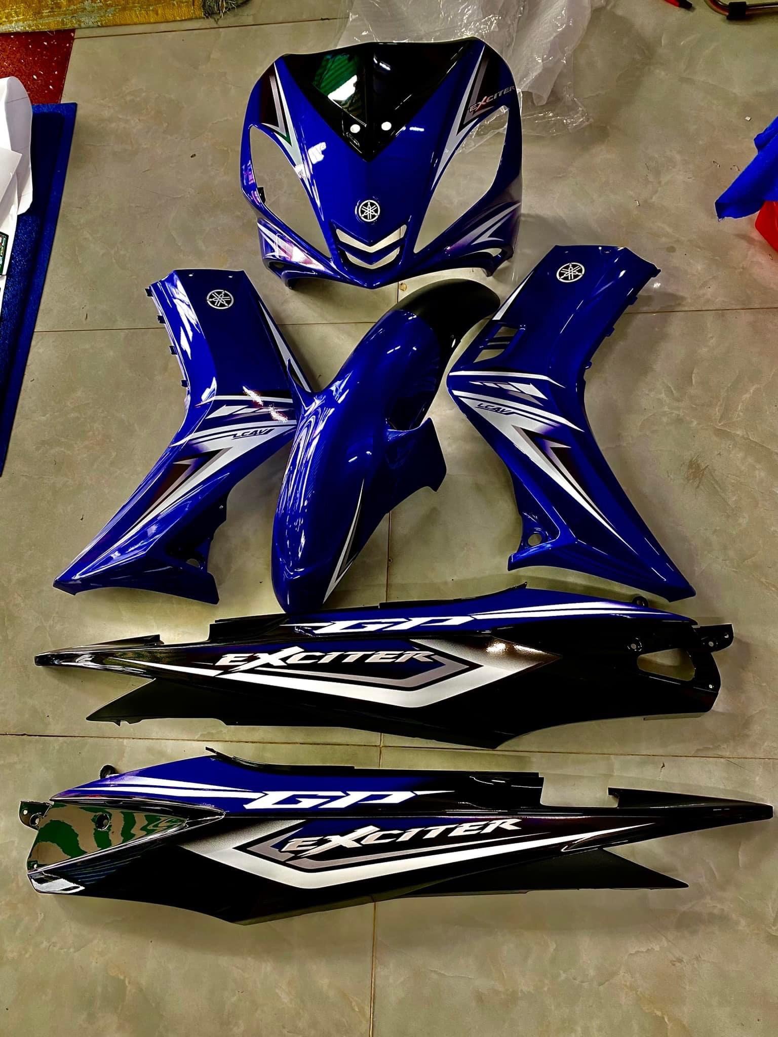 Dàn áo exciter 2005-2010 màu xanh yamaha chính hãng 12 món