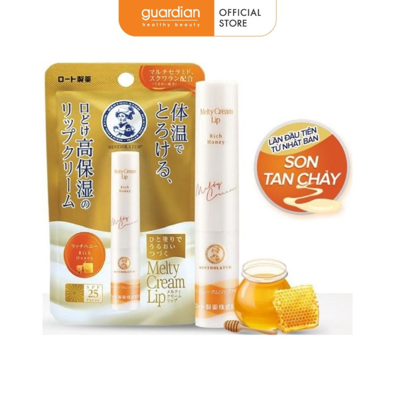 Son Dưỡng Môi Chống Nắng Mentholatum Melty Cream Lip SPF 25PA+++ Mật Ong 2.4g