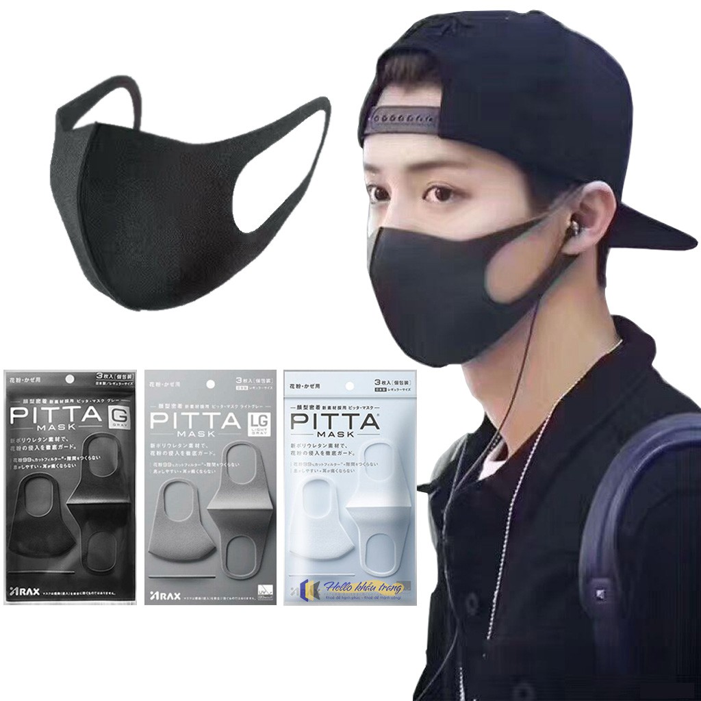 FREESHIP Túi 3 chiếc khẩu trang Pitta Mask của Nhật